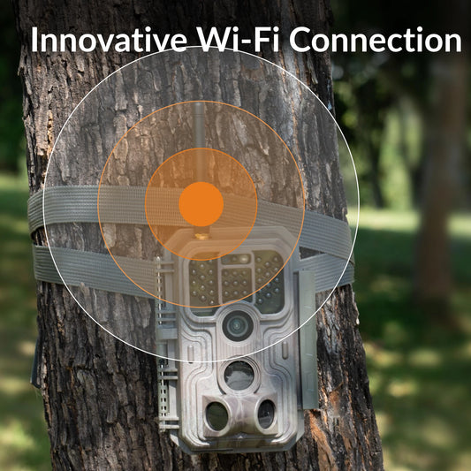 GardePro E9P Close Focus WiFi Trail Camera with enhanced wireless range for live view and wildlife video monitoring