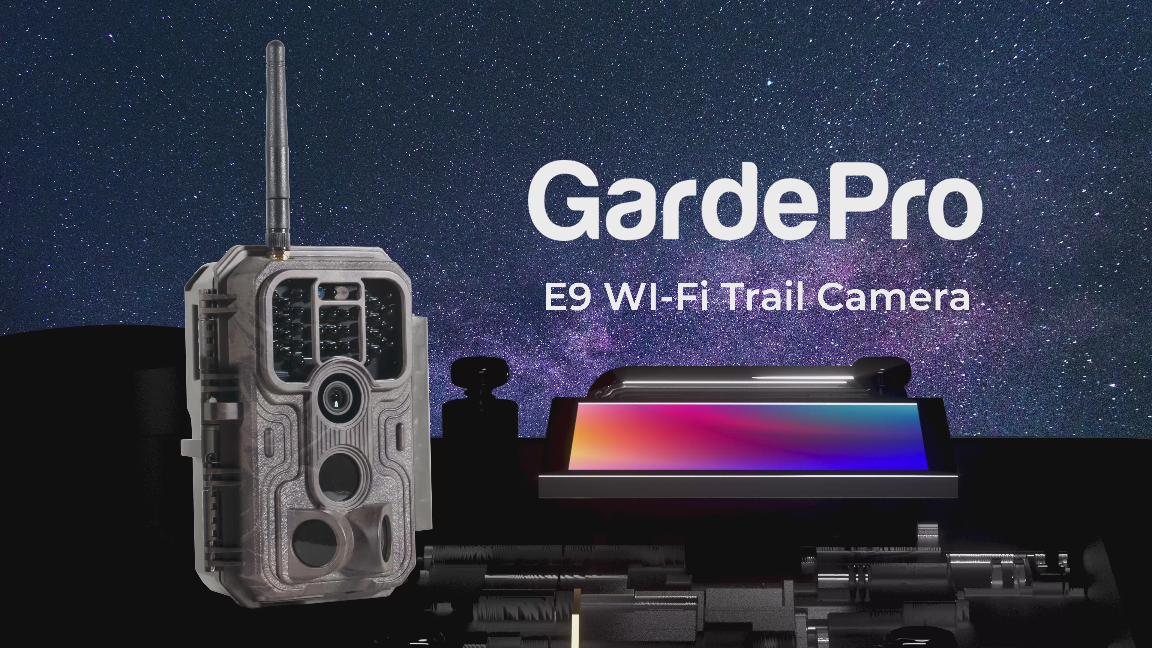 Load video: GardePro E9 WiFi Trail Camera, featuring Sony Starvis technology, recognized as one of the best trail cams for high-performance wildlife monitoring and clear night vision.